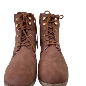 Twisted Gold and Tan Suede Ankle Boot. Sz. 7.